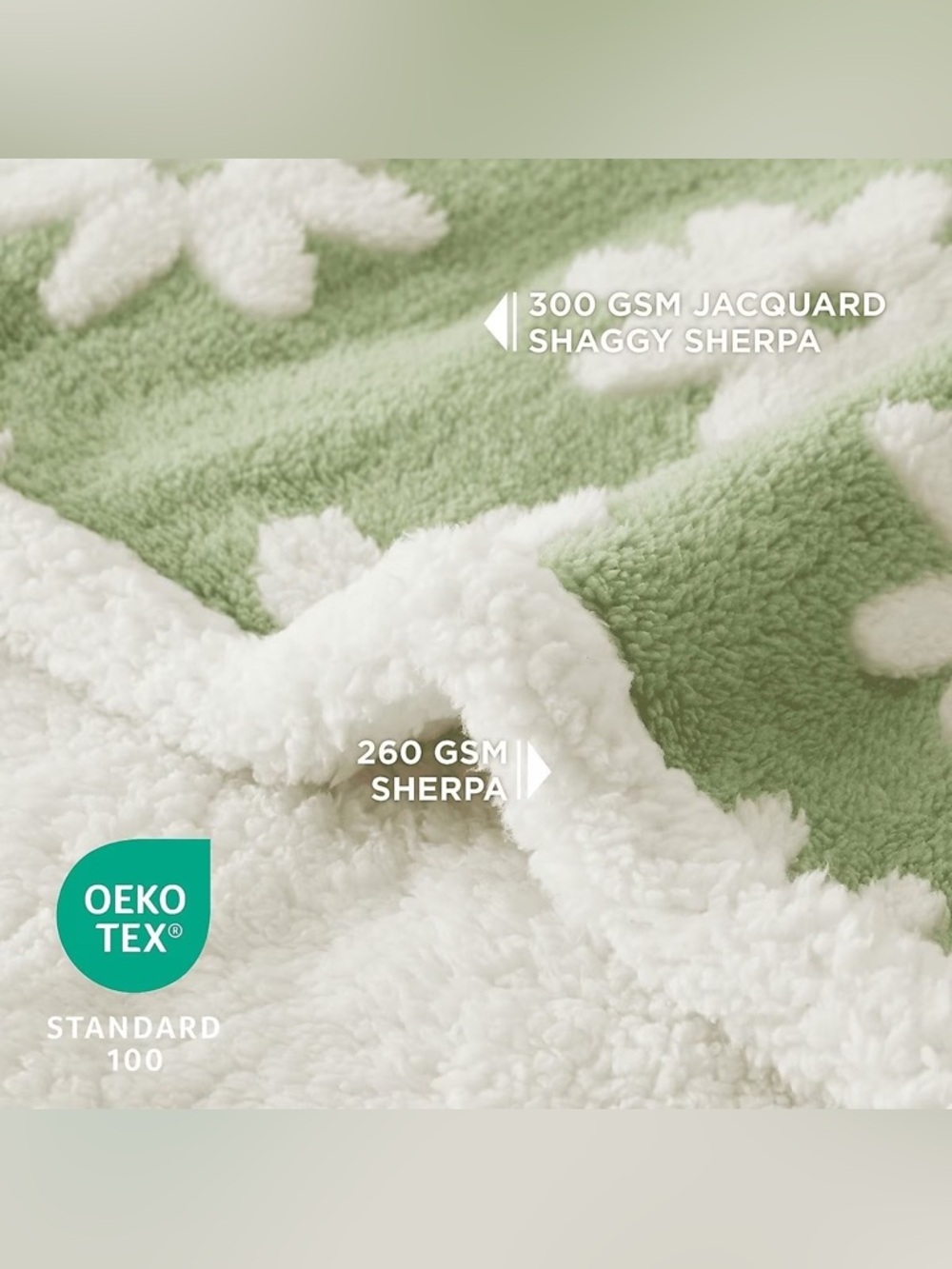 Lesure Green Sherpa Pet Blanket with White Daisies Size: Medium (30”x 40”) - Picture 9 of 15